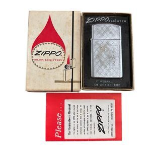 Zippo H.P. Crisscross No. 1620 Slim Lighter Engraved JAR *Read*